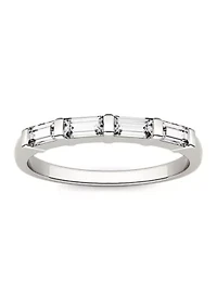 1/2 ct. t.w. Moissanite Baguette Stackable Band 14K White Gold