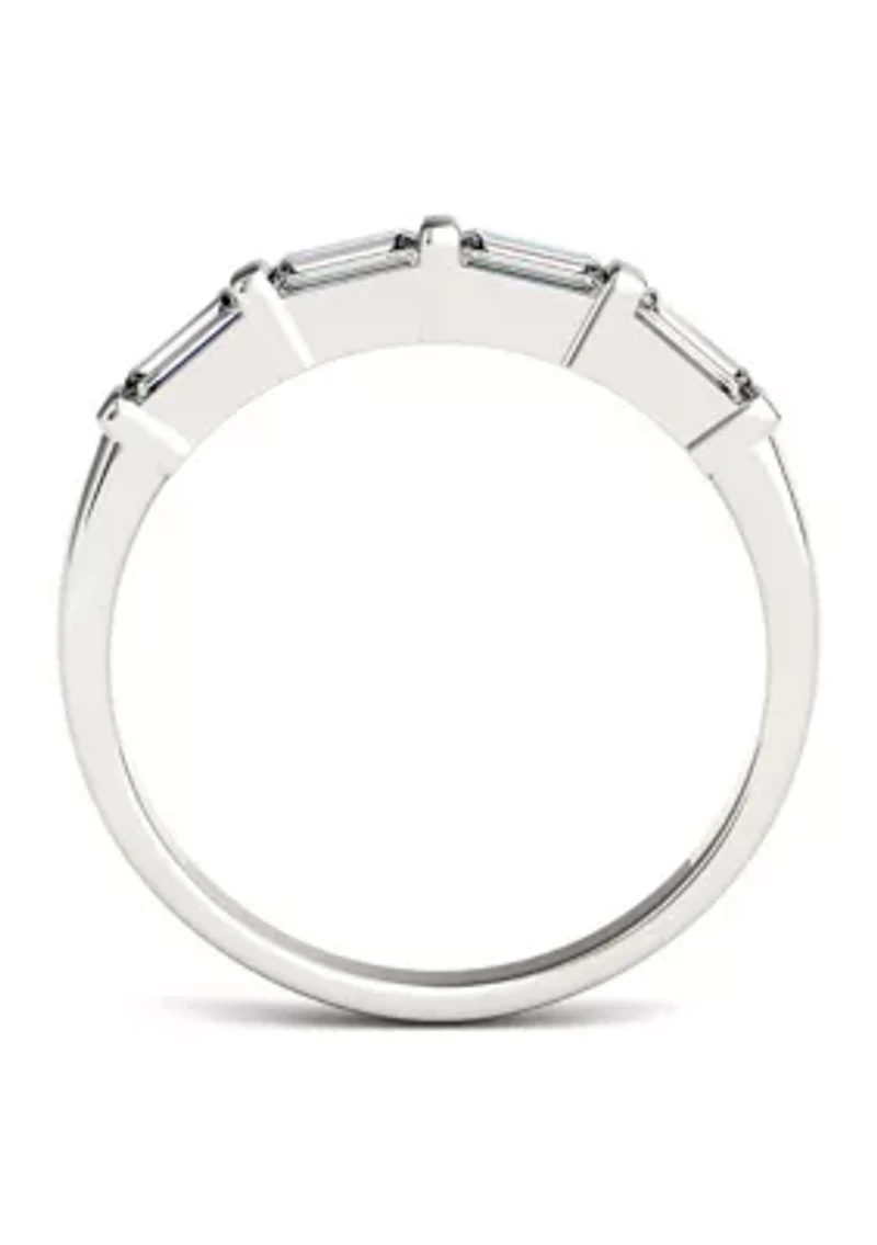 1/2 ct. t.w. Moissanite Baguette Stackable Band 14K White Gold
