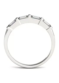 1/2 ct. t.w. Moissanite Baguette Stackable Band 14K White Gold