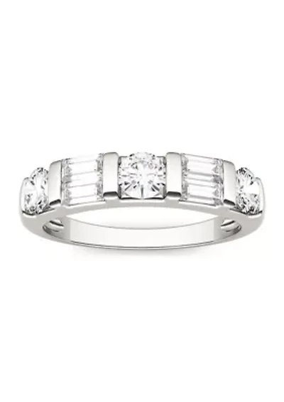 1.15 ct. t.w. Moissanite Baguette Stackable Band 14K White Gold
