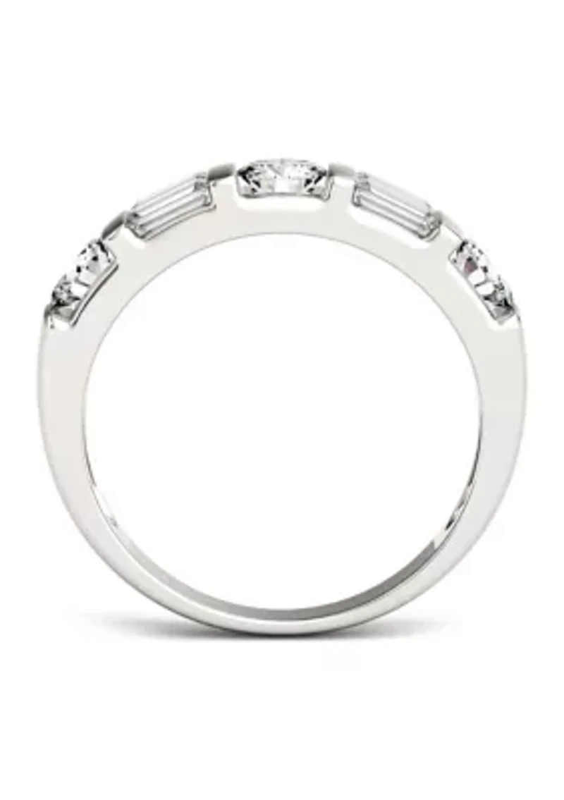1.15 ct. t.w. Moissanite Baguette Stackable Band 14K White Gold