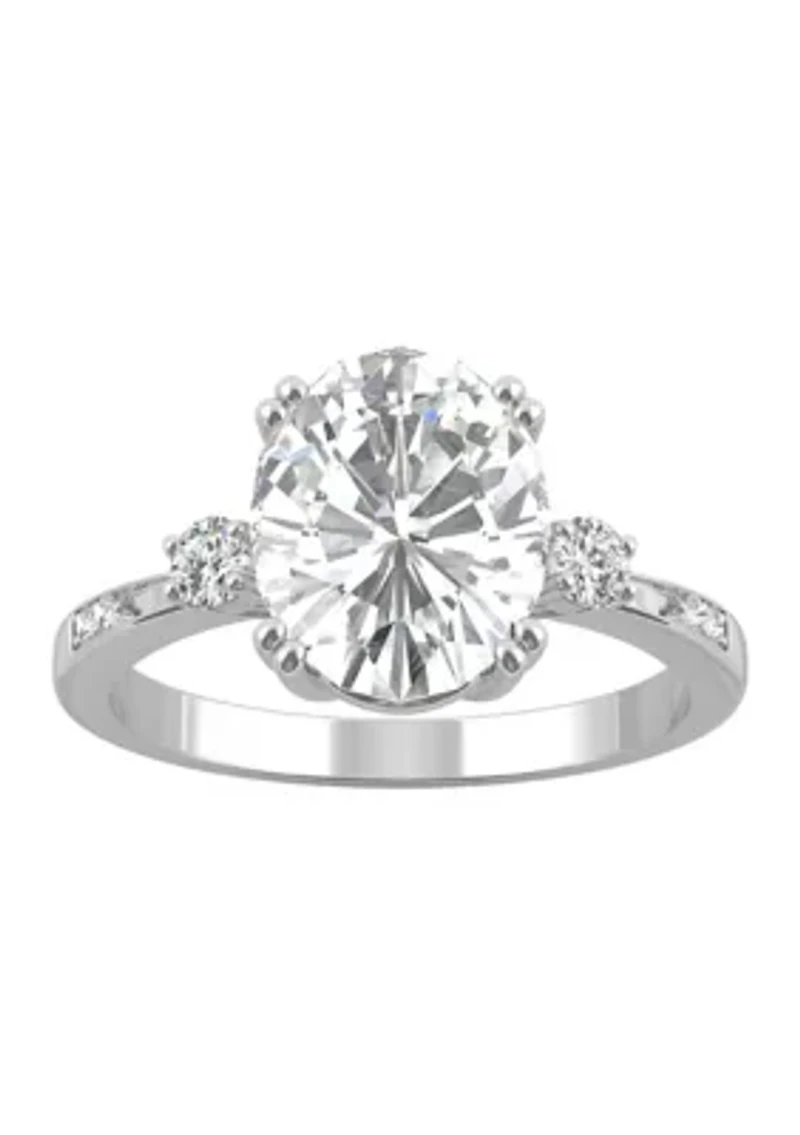 3.14 ct. t.w. Moissanite Oval Engagement Ring 14K White Gold