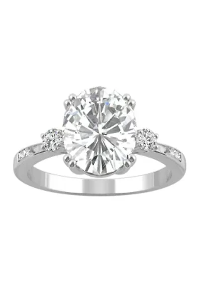 3.14 ct. t.w. Moissanite Oval Engagement Ring 14K White Gold