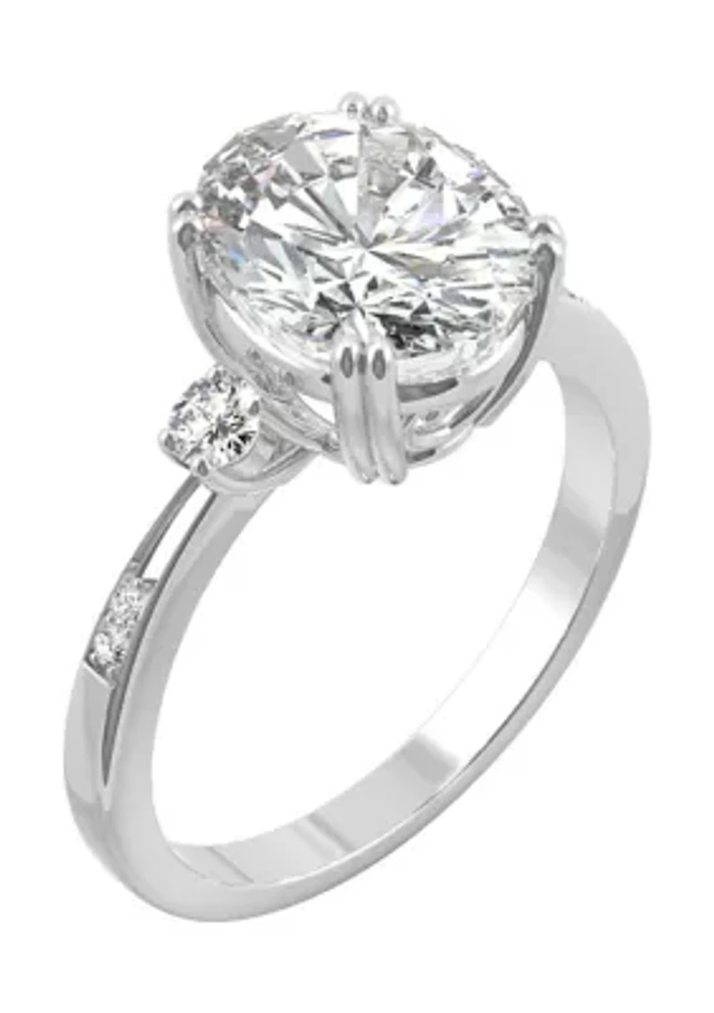 3.14 ct. t.w. Moissanite Oval Engagement Ring 14K White Gold