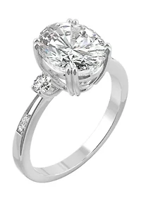 3.14 ct. t.w. Moissanite Oval Engagement Ring 14K White Gold