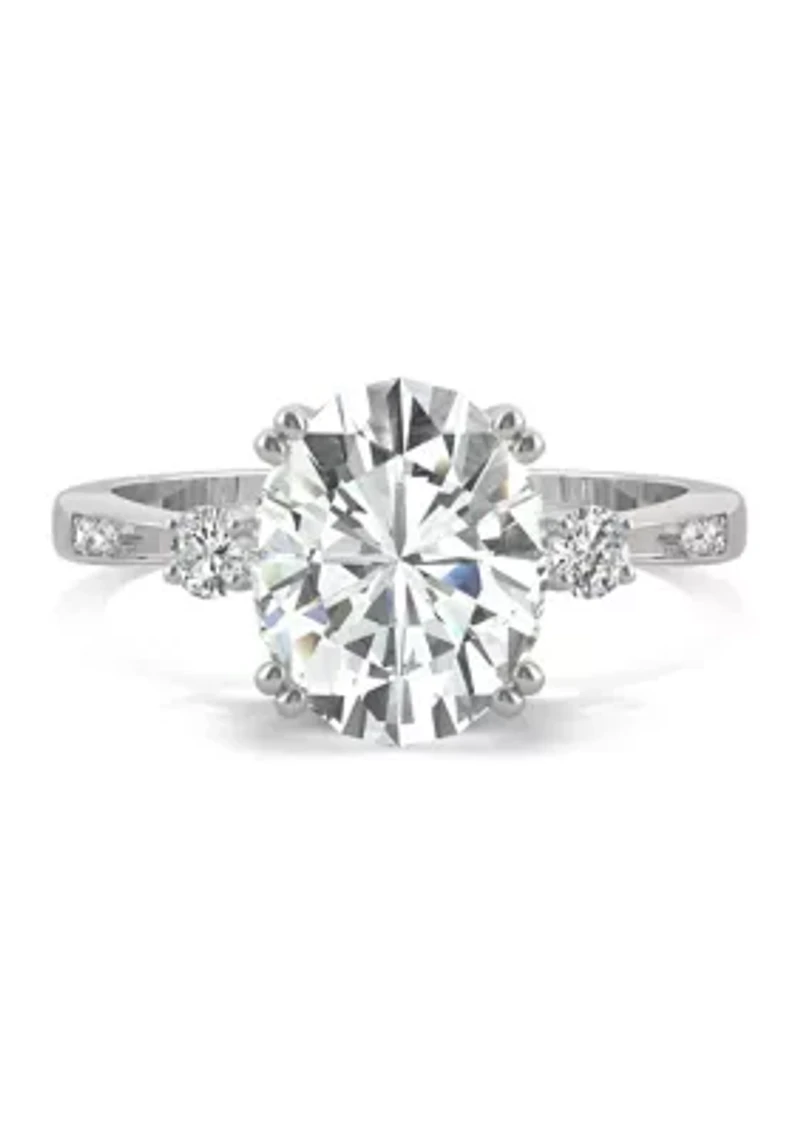 3.14 ct. t.w. Moissanite Oval Engagement Ring 14K White Gold