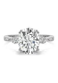 3.14 ct. t.w. Moissanite Oval Engagement Ring 14K White Gold