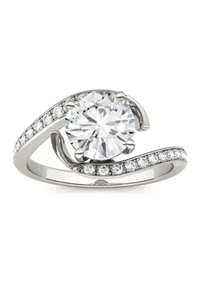 1.74 ct. t.w. Moissanite Bypass Engagement Ring 14K White Gold