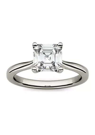 1.3 ct. t.w. Lab Created Moissanite Asscher Solitaire Ring 14K White Gold