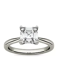 1.3 ct. t.w. Lab Created Moissanite Asscher Solitaire Ring 14K White Gold