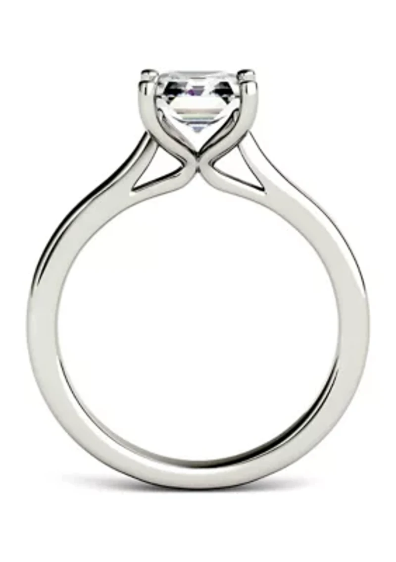 1.3 ct. t.w. Lab Created Moissanite Asscher Solitaire Ring 14K White Gold