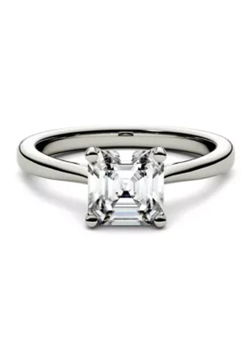 1.3 ct. t.w. Lab Created Moissanite Asscher Solitaire Ring 14K White Gold