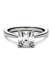 1.3 ct. t.w. Lab Created Moissanite Asscher Solitaire Ring 14K White Gold