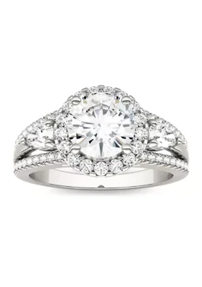 2.5 ct. t.w. Lab Created Moissanite Halo Engagement Ring 14K White Gold