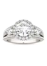2.5 ct. t.w. Lab Created Moissanite Halo Engagement Ring 14K White Gold
