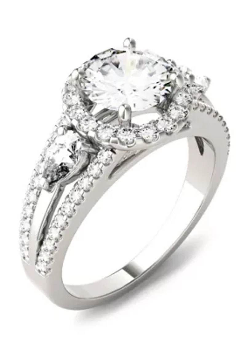 2.5 ct. t.w. Lab Created Moissanite Halo Engagement Ring 14K White Gold