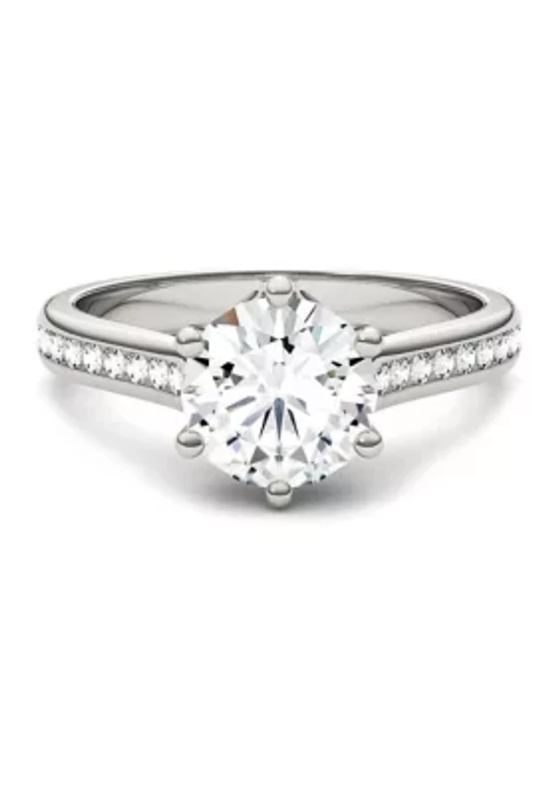 1.68 ct. t.w. Lab Created Moissanite Engagement Ring 14K White Gold
