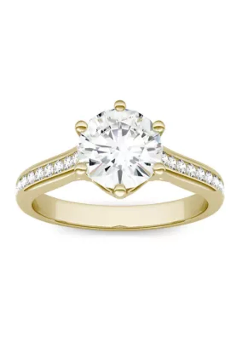 1.68 ct. t.w. Lab Created Moissanite Engagement Ring 14K Yellow Gold