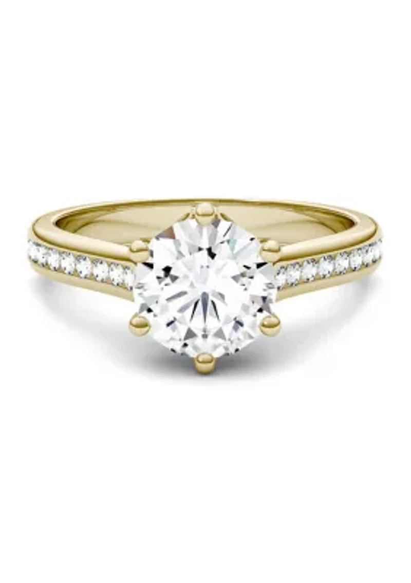 1.68 ct. t.w. Lab Created Moissanite Engagement Ring 14K Yellow Gold