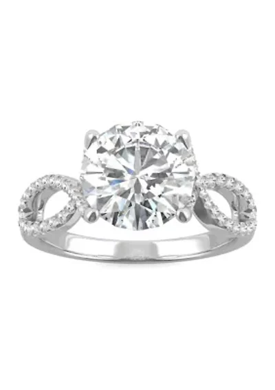 ct. t.w. Lab Created Moissanite Engagement Ring 14K White Gold