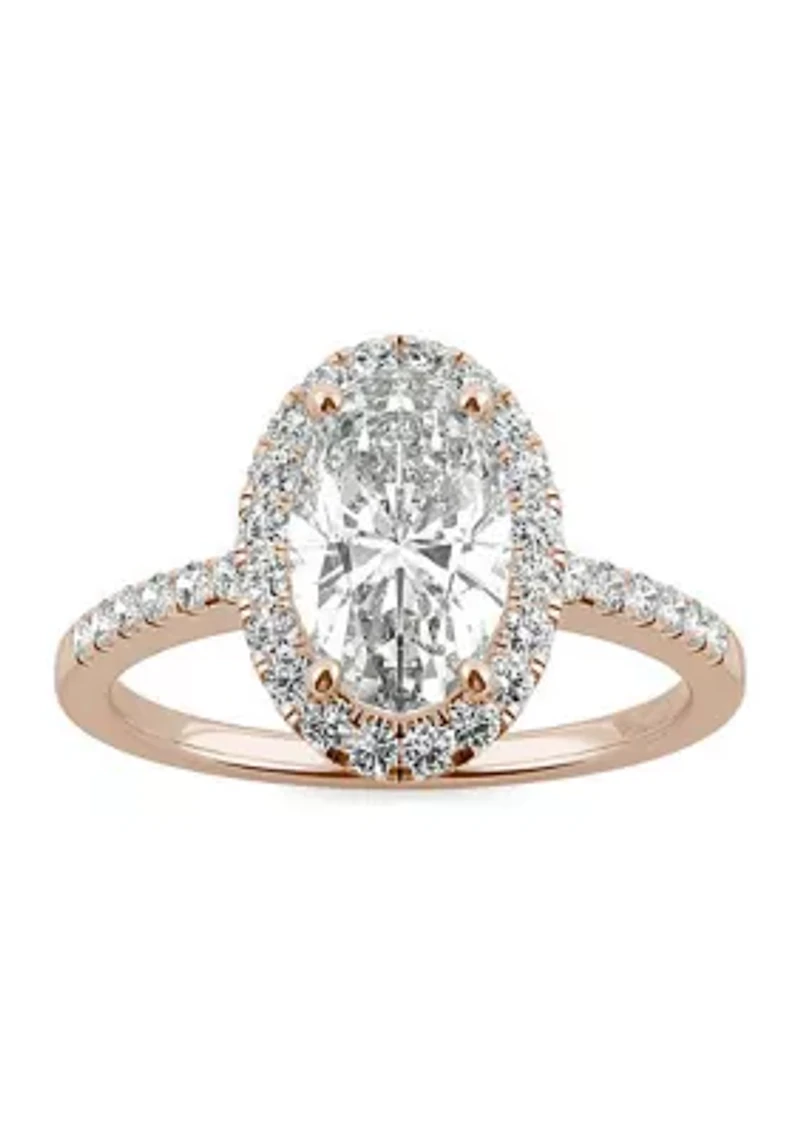 Charles & Colvard 2.62 ct. t.w. Lab Created Moissanite Oval Halo Ring