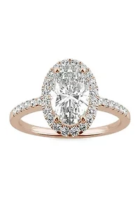 Charles & Colvard 2.62 ct. t.w. Lab Created Moissanite Oval Halo Ring