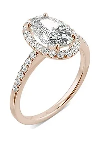 Charles & Colvard 2.62 ct. t.w. Lab Created Moissanite Oval Halo Ring