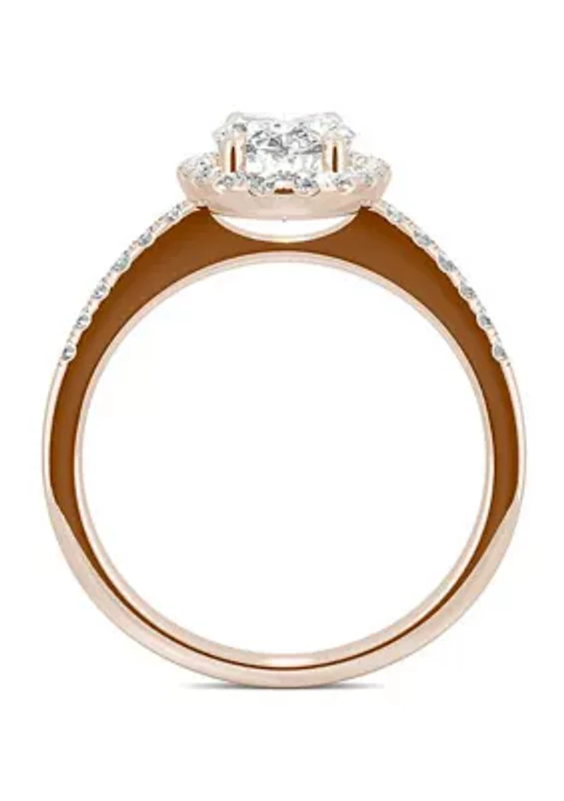 Charles & Colvard 2.62 ct. t.w. Lab Created Moissanite Oval Halo Ring