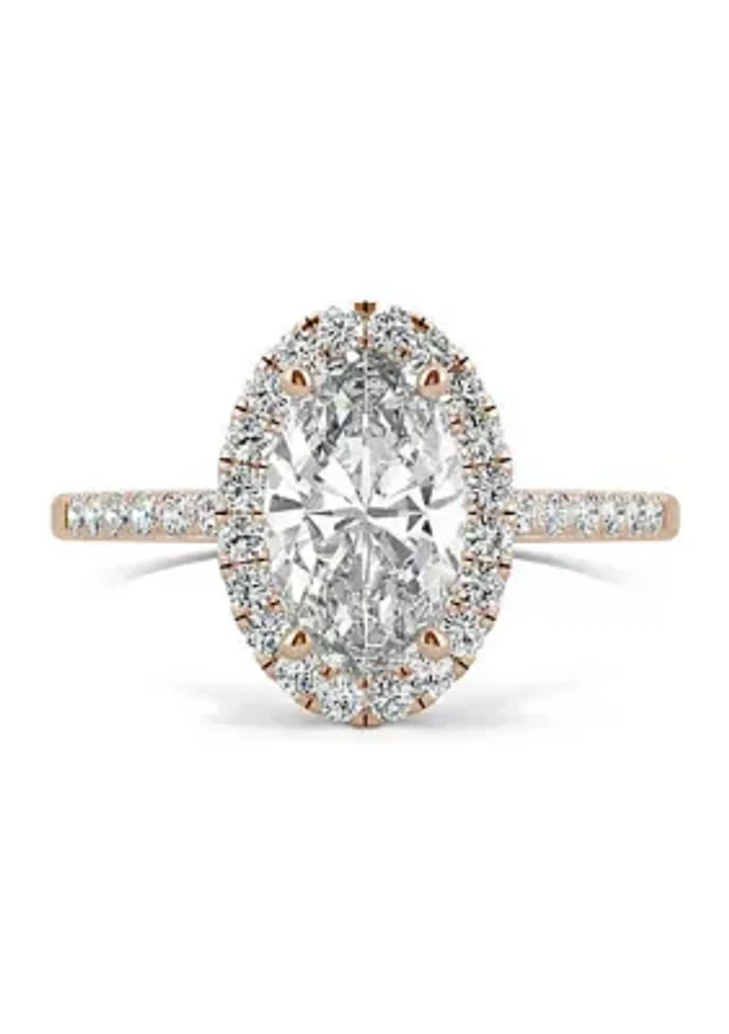 Charles & Colvard 2.62 ct. t.w. Lab Created Moissanite Oval Halo Ring