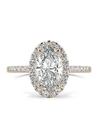 Charles & Colvard 2.62 ct. t.w. Lab Created Moissanite Oval Halo Ring