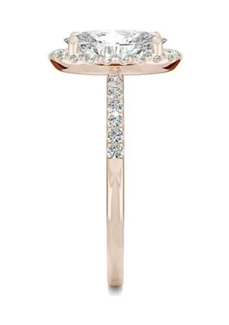 Charles & Colvard 2.62 ct. t.w. Lab Created Moissanite Oval Halo Ring