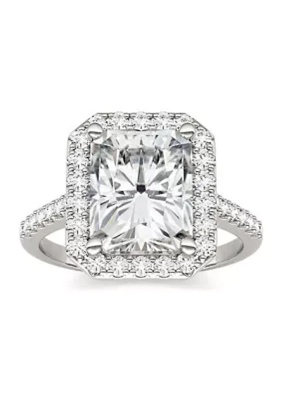 4.41 ct. t.w. Lab Created Moissanite Radiant Halo Ring