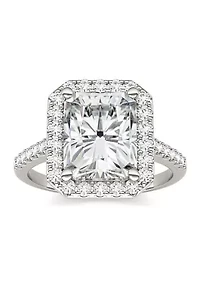 4.41 ct. t.w. Lab Created Moissanite Radiant Halo Ring