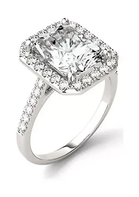 4.41 ct. t.w. Lab Created Moissanite Radiant Halo Ring