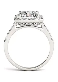 4.41 ct. t.w. Lab Created Moissanite Radiant Halo Ring