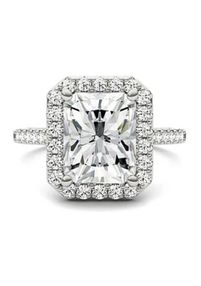 4.41 ct. t.w. Lab Created Moissanite Radiant Halo Ring