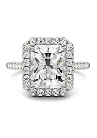 4.41 ct. t.w. Lab Created Moissanite Radiant Halo Ring