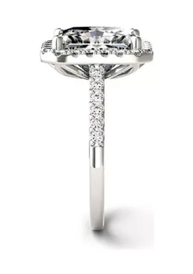 4.41 ct. t.w. Lab Created Moissanite Radiant Halo Ring