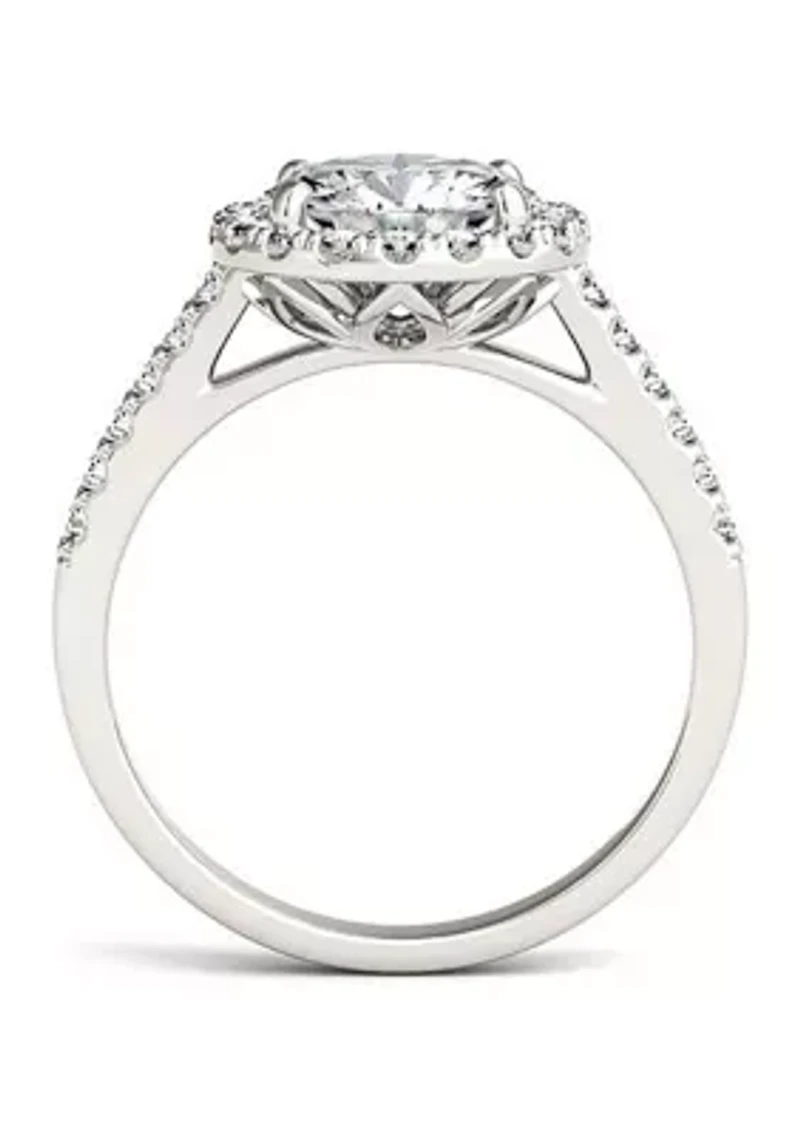 Charles & Colvard 2.35 ct. t.w. Lab Created Moissanite Round Halo Ring