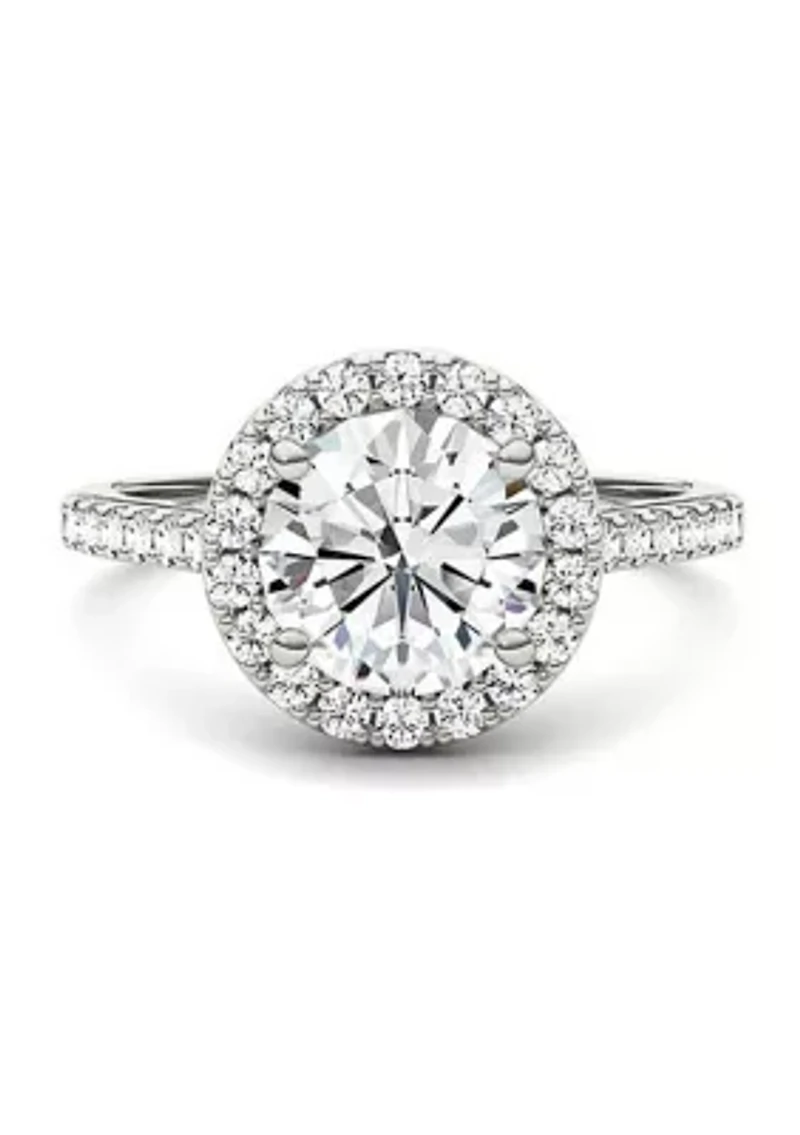 Charles & Colvard 2.35 ct. t.w. Lab Created Moissanite Round Halo Ring