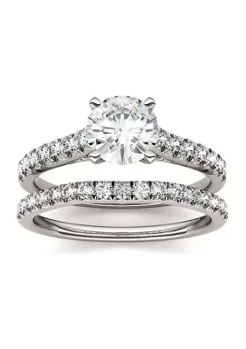 Charles & Colvard 1.61 ct. t.w. Lab Created Moissanite Bridal Set
