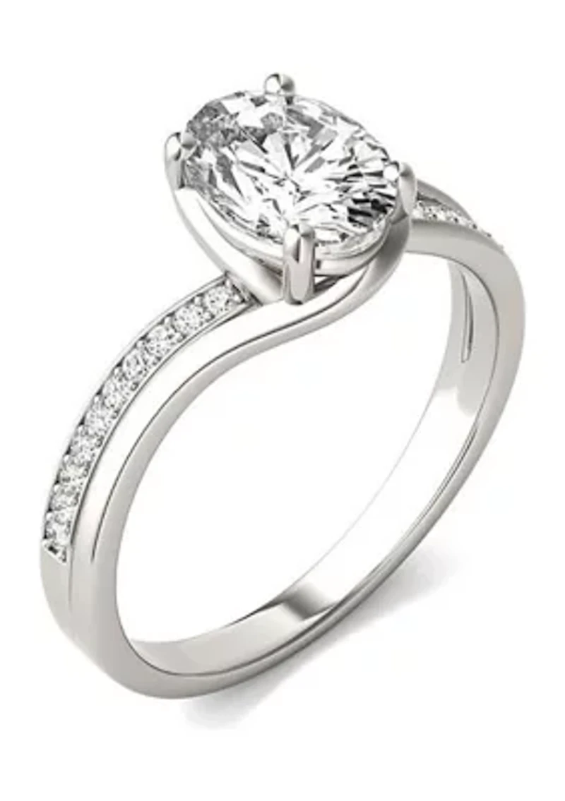 Charles & Colvard 1.60 ct. t.w. Lab Created Oval Moissanite Bypass Engagement Ring 14k Gold