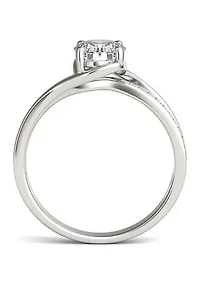 Charles & Colvard 1.60 ct. t.w. Lab Created Oval Moissanite Bypass Engagement Ring 14k Gold