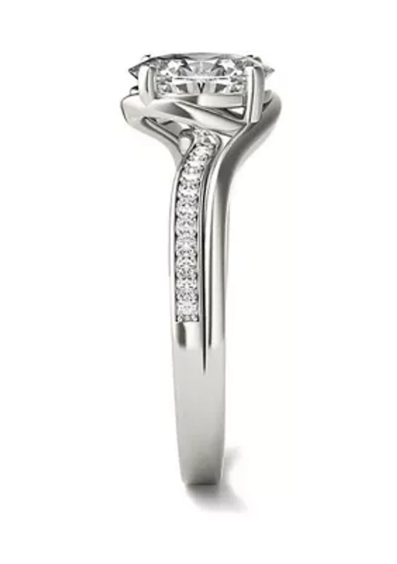 Charles & Colvard 1.60 ct. t.w. Lab Created Oval Moissanite Bypass Engagement Ring 14k Gold