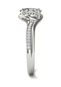 Charles & Colvard 1.60 ct. t.w. Lab Created Oval Moissanite Bypass Engagement Ring 14k Gold