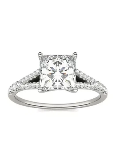 Charles & Colvard 1.71 ct. t.w. Lab Created Princess Cut Moissanite Engagement Ring 14k Gold