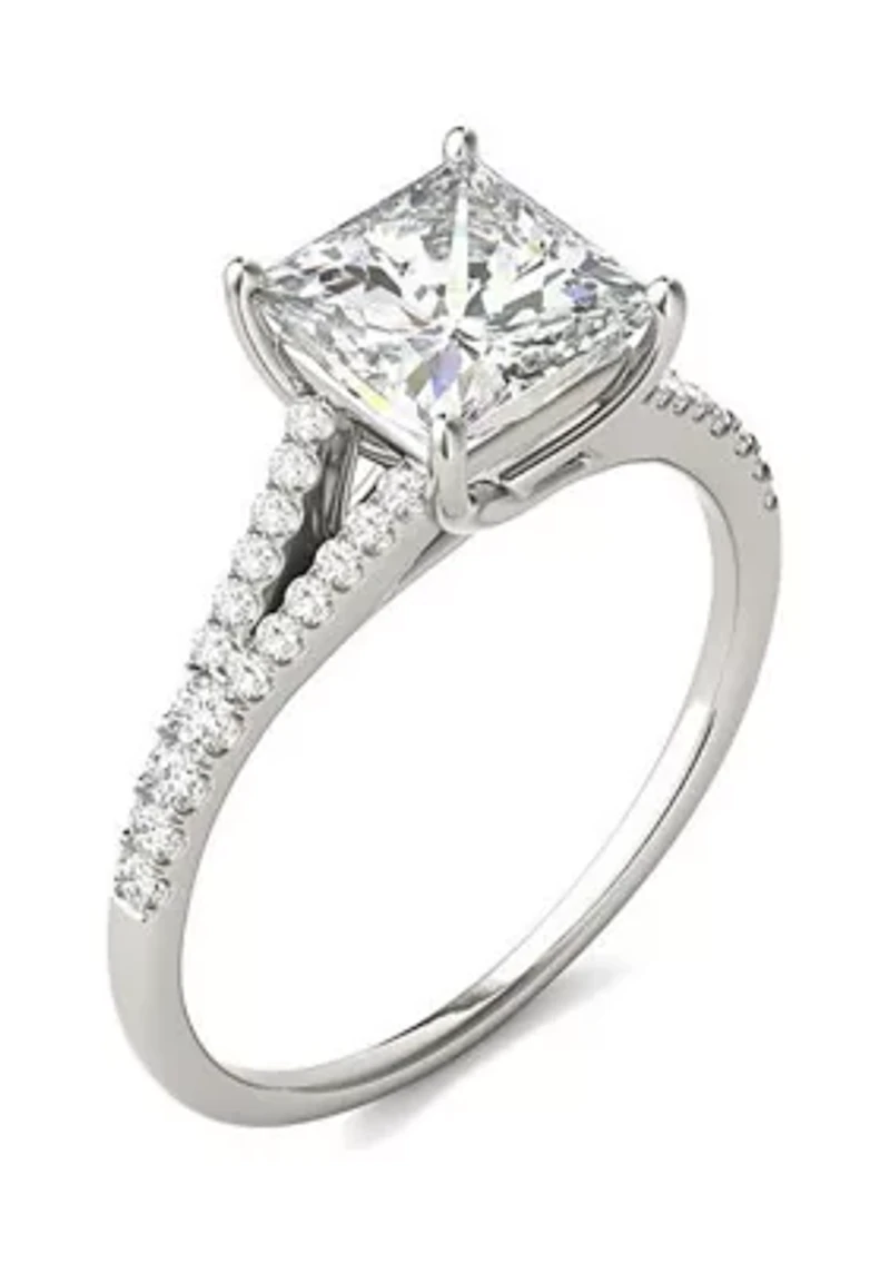 Charles & Colvard 1.71 ct. t.w. Lab Created Princess Cut Moissanite Engagement Ring 14k Gold