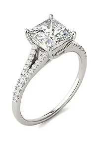 Charles & Colvard 1.71 ct. t.w. Lab Created Princess Cut Moissanite Engagement Ring 14k Gold