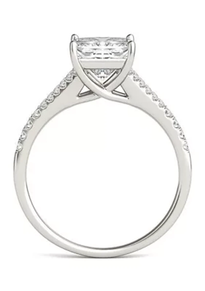 Charles & Colvard 1.71 ct. t.w. Lab Created Princess Cut Moissanite Engagement Ring 14k Gold