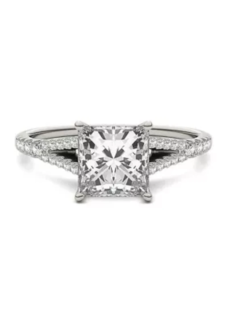 Charles & Colvard 1.71 ct. t.w. Lab Created Princess Cut Moissanite Engagement Ring 14k Gold